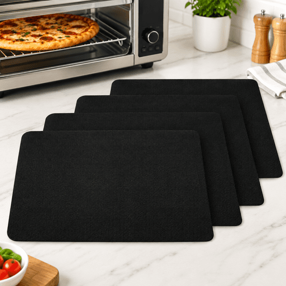 Air Fryer Liners, 4 Packs Teflon Oven Liners for Bottom of Oven, Reusable Non-stick Air Fryer Baking Mat Sheets (12"x12")