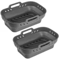 thumbnail image 1 of Air Fryer Liners Compatiable with Ninja Foodi Dual DZ201,Reusable Air Fryer Basket, Silicone Rectangle Air Fryer Pot, Air Fryer Accessories, Stone Grey, 1 of 7
