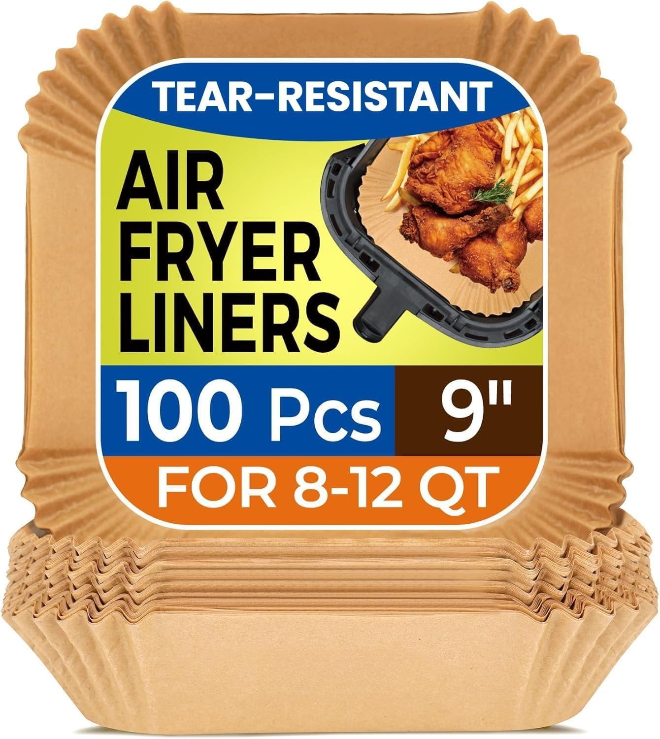 Air Fryer Liners Disposable, 100 count 9 Inch Max Xl Large Cooker ...