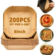 BNITCULT Air Fryer Liners Disposable,200Pcs Parchment Paper,8IN Disposable Air Fryer Paper Liners for 5-8QT Air Fryer