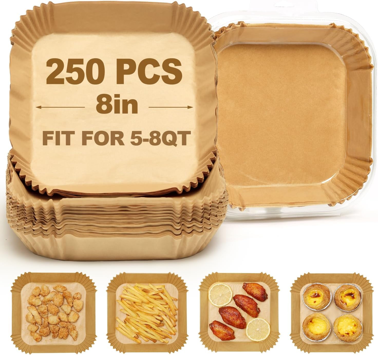 Air Fryer Liners Disposable, 8 inch Air Fryer Parchment Paper ...