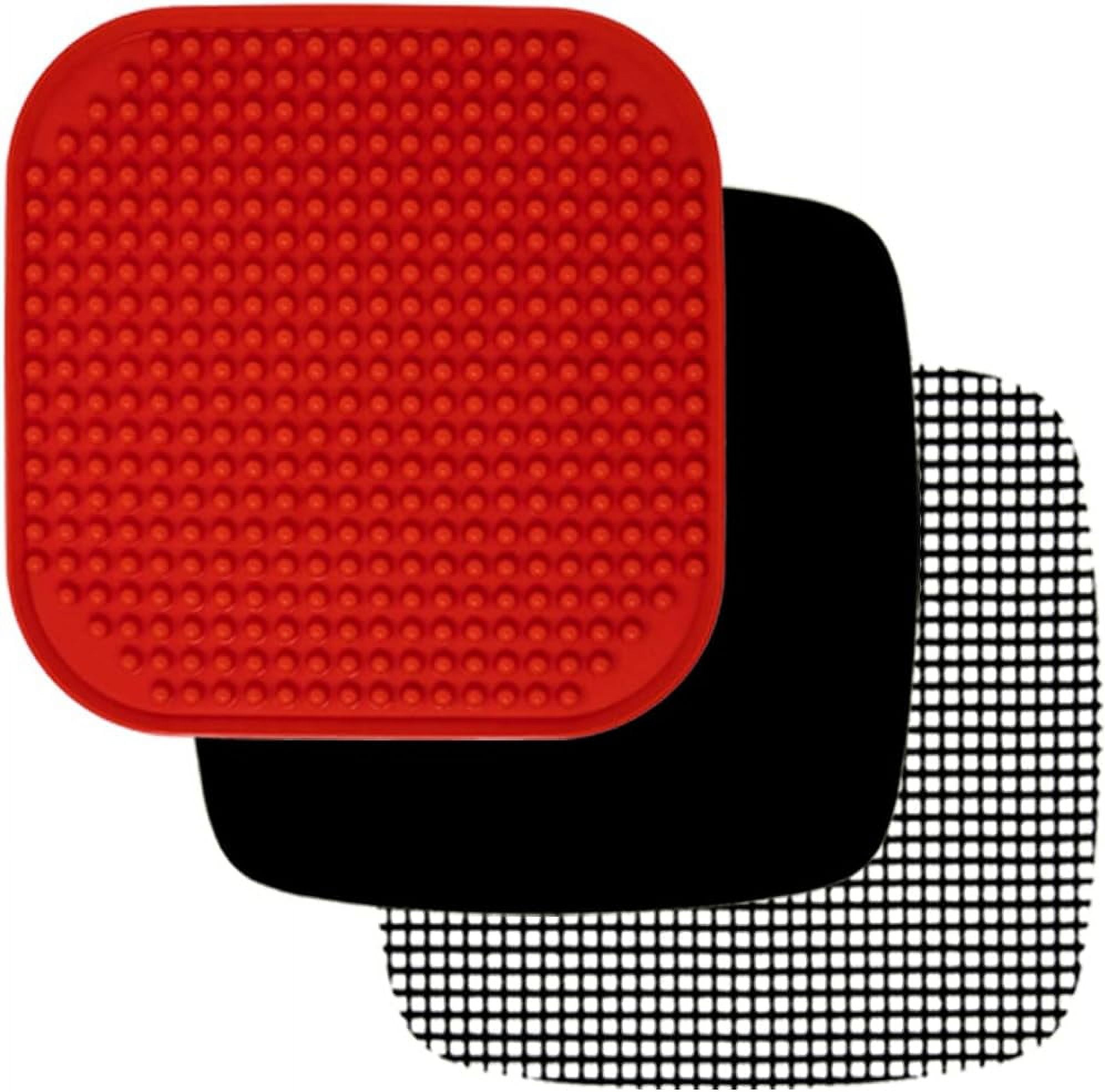 Air Fryer Liners Set of 3 with Silicone Mat, Heat Resistant Mats for Air Fryer Compatible with Ninja, Chefman, Instant Pot, Ultrean + more, Parchment Paper Liners Replacement Reusable Mats