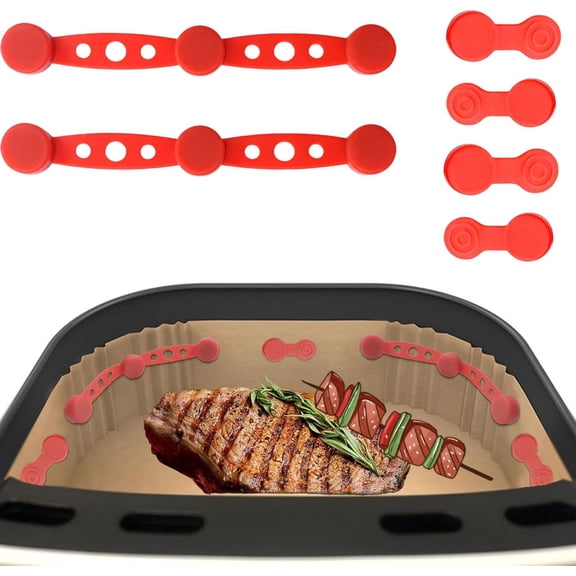 Air Fryer Magnet Silicone Buckle for Holding Down Air Fryer Parchment Paper, Magnets For Parchment Paper, Lock Disposable Liners Safely & Prevent Paper To Burn (2 pcs A)