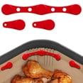 thumbnail image 1 of Air Fryer Magnets for Parchment Paper (3PCS), Silicone Buckle Clips to Hold Down Air Fryer Liners, Heat-Resistant Liner Lock for Preventing Paper Fly-Up (Red), 1 of 5