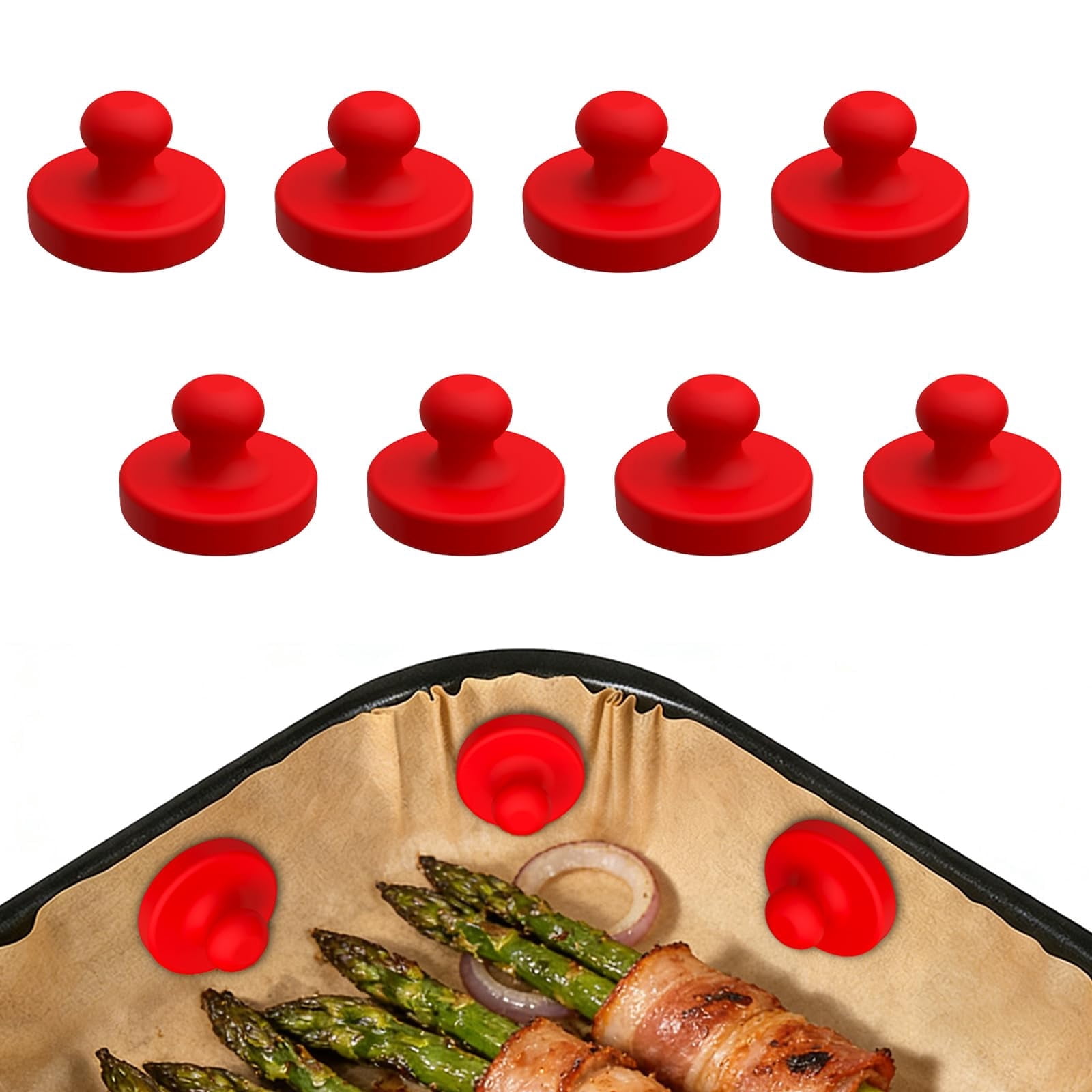 Air Fryer Magnets for Parchment Paper Liners, 8PCS Upgraded Silicone ...