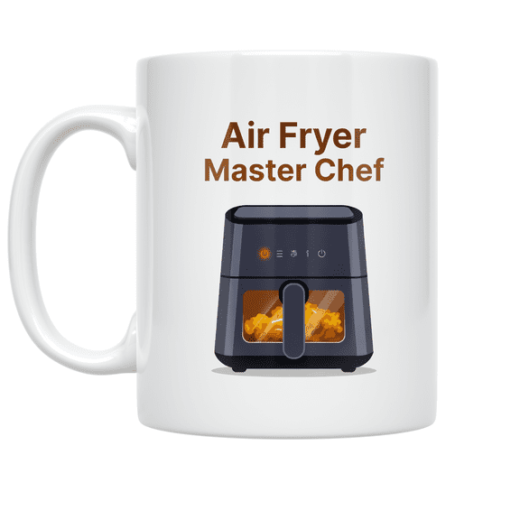 Air Fryer Master Chef Design - Home Cook - 11 oz Ceramic Coffee Mug