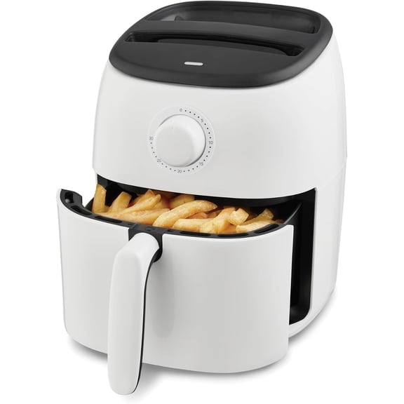 Air Fryer - Mini Air Fryer For Crispy Snacks, Frozen Foods and Oil-Free Cooking - Nonstick Basket - White, 2.6-Quart