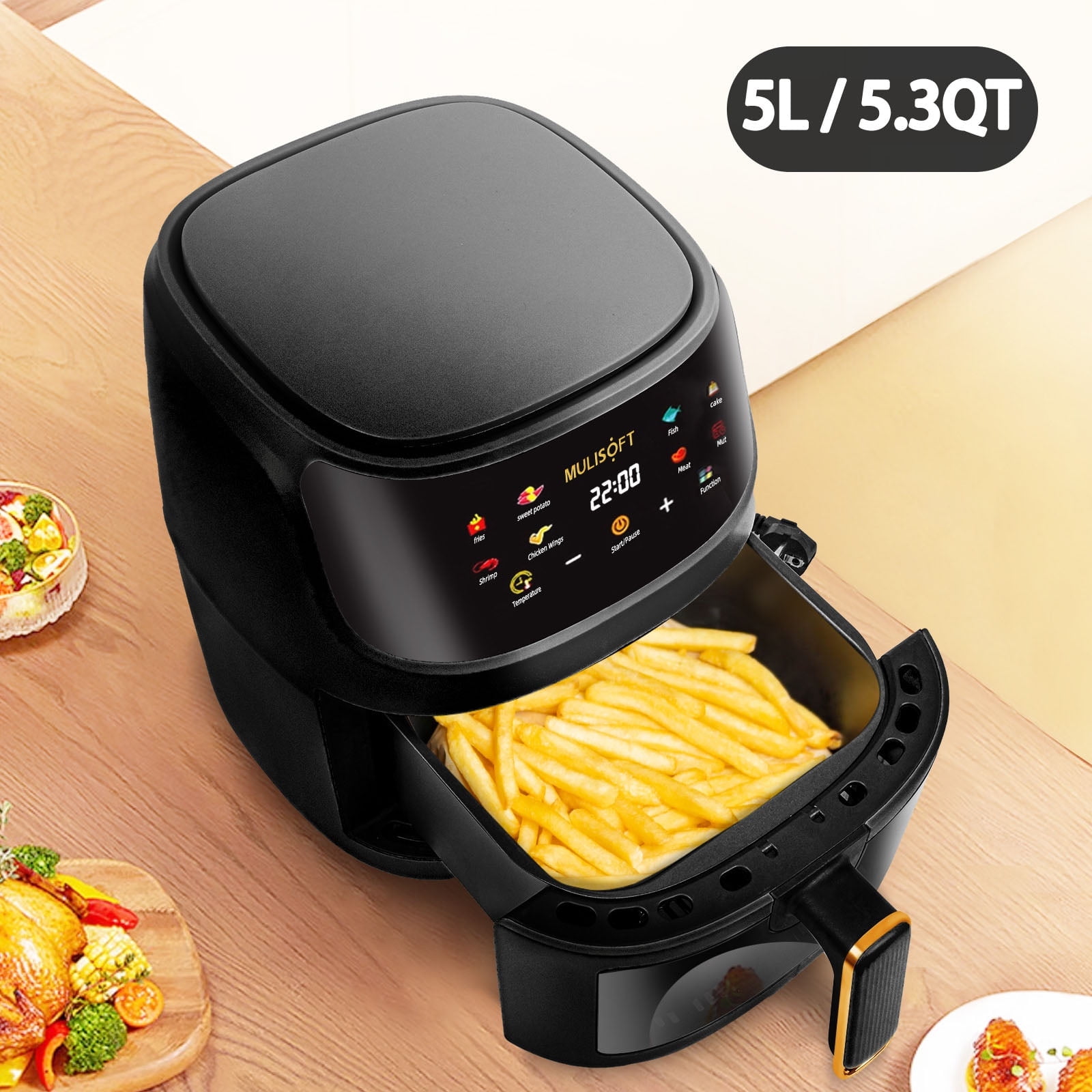 Free Shipping! Air Fryer Oven 8.5QT, 410 F Digital One Touch Screen Airfryer, Oil-less Air Cooker that Crisps, Roasts, Reheats, Easy Meals, Nonstick and Dishwasher Safe Basket, Stainless Steel, Black - Walmart.com Free Shipping! Air Fryer Oven 8.5QT, 410 F Digital One Touch Screen Airfryer, Oil-less Air Cooker that Crisps, Roasts, Reheats, Easy Meals, Nonstick and Dishwasher Safe Basket, Stainless Steel, Black - Walmart.com
