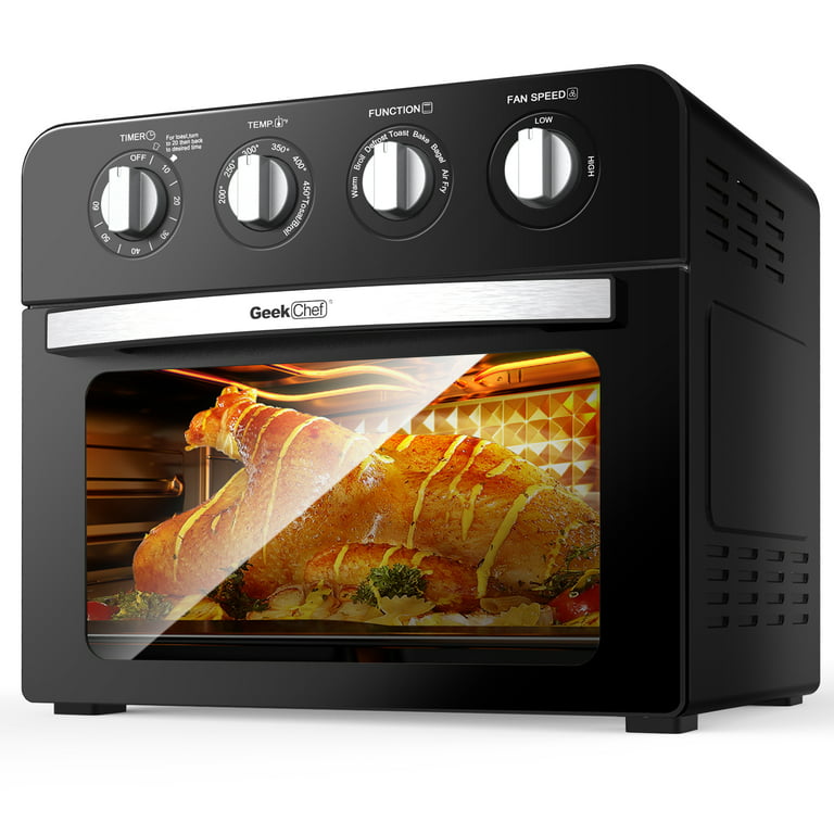 Air Fryer Oven , Countertop Toaster Oven, 3-Rack Levels, 4 mechinical  knobs，Black housing with single glass door(24 QT 1700W) - Bed Bath & Beyond  - 36544248