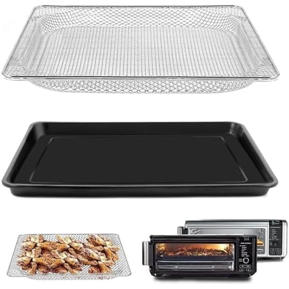Air Fryer Pan Replacement for Ninja Foodi SP101 SP100 SP1001C Digital Air Fryer Countertop Oven, 13 * 13'' Air Fryer Grill Plate Crisper Plate Rack Accessories Parts Tray,Dishwasher Safe