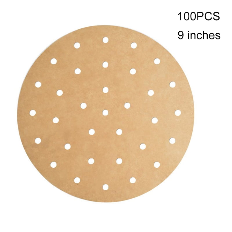 Air Fryer Paper 100pcs Unbleached Perforated Liners for Baking Square