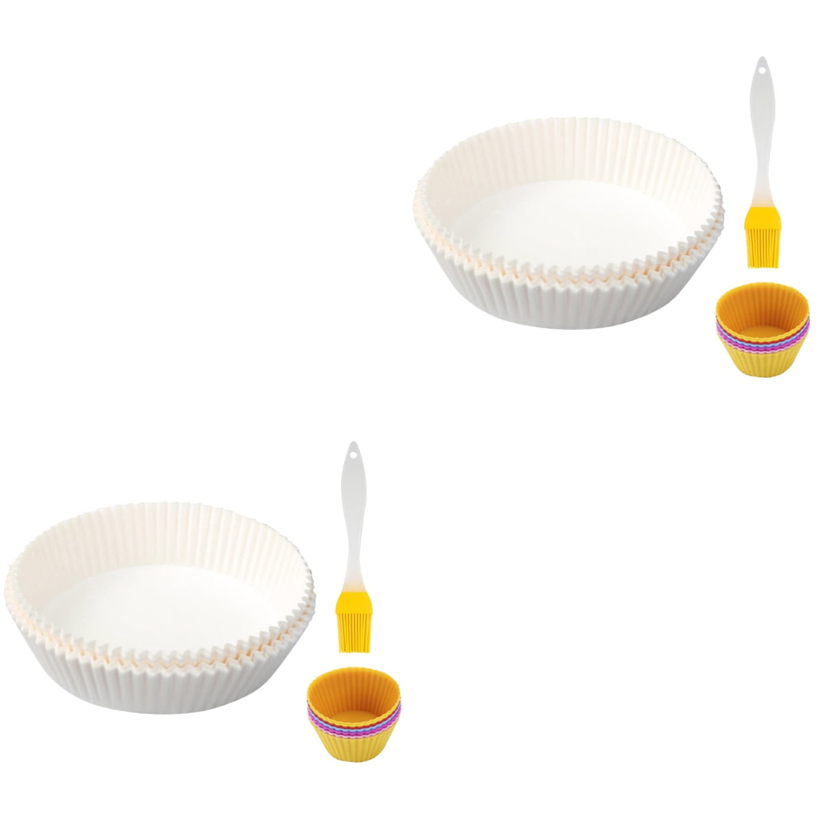 Air Fryer Paper 2 Sets Baking Cups Airfryer Parchment Cake Silica Gel