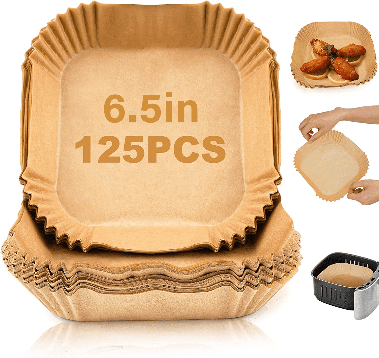 Chefman Disposable Air Fryer Liners, 100 Pack, 5.5" Round Parchment Papers, Heat Resistant Up To 450°F - View #5