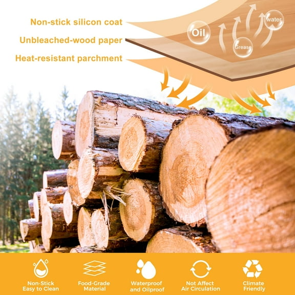 Air Fryer Paper Liners Disposable, 100 PCS 8 x 5.5" Rectangle Parchment Paper Sheets, Non-stick Food Grade Liners for Rectangular Air Fryer Basket Oilproof Waterproof, Brown