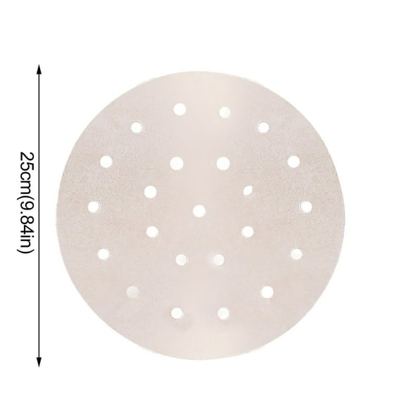 Air Fryer Parchment Paper, Set of 100, 10 inch Steamer Liners/Perforated Round Air Fryer Sheet Filter Liners/Dumpling Bamboo Steamer Paper for Airfryer, Steaming Basket and More