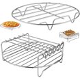 thumbnail image 1 of Air Fryer Rack, Set of 2 Multi-purpose Accessories Metal Double Layer Wire Rack with Skewer for Ninja Power XL Cosori Instant Pot Gourmia Chefman, 1 of 7