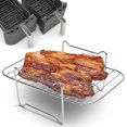 thumbnail image 1 of Air Fryer Rack for Double Basket Air Fryers Stainless Steel Grilling Rack Air Fryer Accessories Cooking Rack Toast Rack for Oven Microwave Baking Roasting, 1 of 11