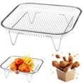 thumbnail image 1 of SomWiBe Air Fryer Rack Double Layer High Leg Square Grill Skewers 1 Pack 8x8 in, 1 of 6