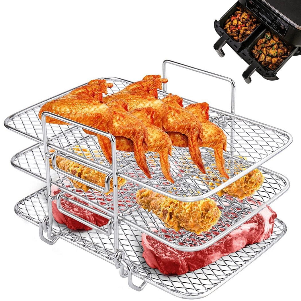 Air Fryer Rack for Ninja, Air Fryer MultiLayer Double Basket Air Fryer