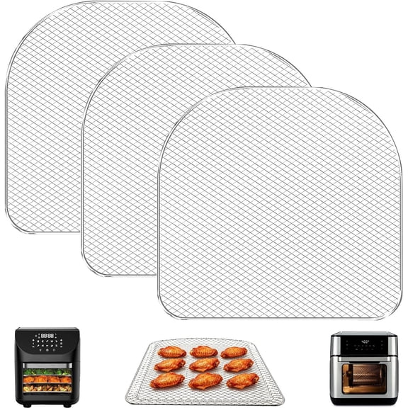 Air Fryer Rack for Oven, 3 PCS Air Fryer Oven Accessories Dehydrator Rack Replacement Tray Cooling Racks for Chefman 6.3 Qt Air Fryer, Power XL Airfryer Pro 6QT Pro Plus 10 Quart Oven 6QT 12.5QT