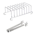 thumbnail image 1 of Air Fryer Rack Set, Food Grade Stainless Steel Toast Bread Holder with Serving Tongs, 2 Piece 8 Slot Air Fryer Accessories, For Toasting Sliced Bread Bacon Snacks Fits Most Standard Air Fryers, 1 of 8