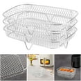 thumbnail image 1 of Air Fryer Rack Stackable,3pcs Layered Dehydrator Racks Stainless Steel Grilling Rack Rectangle, 1 of 9
