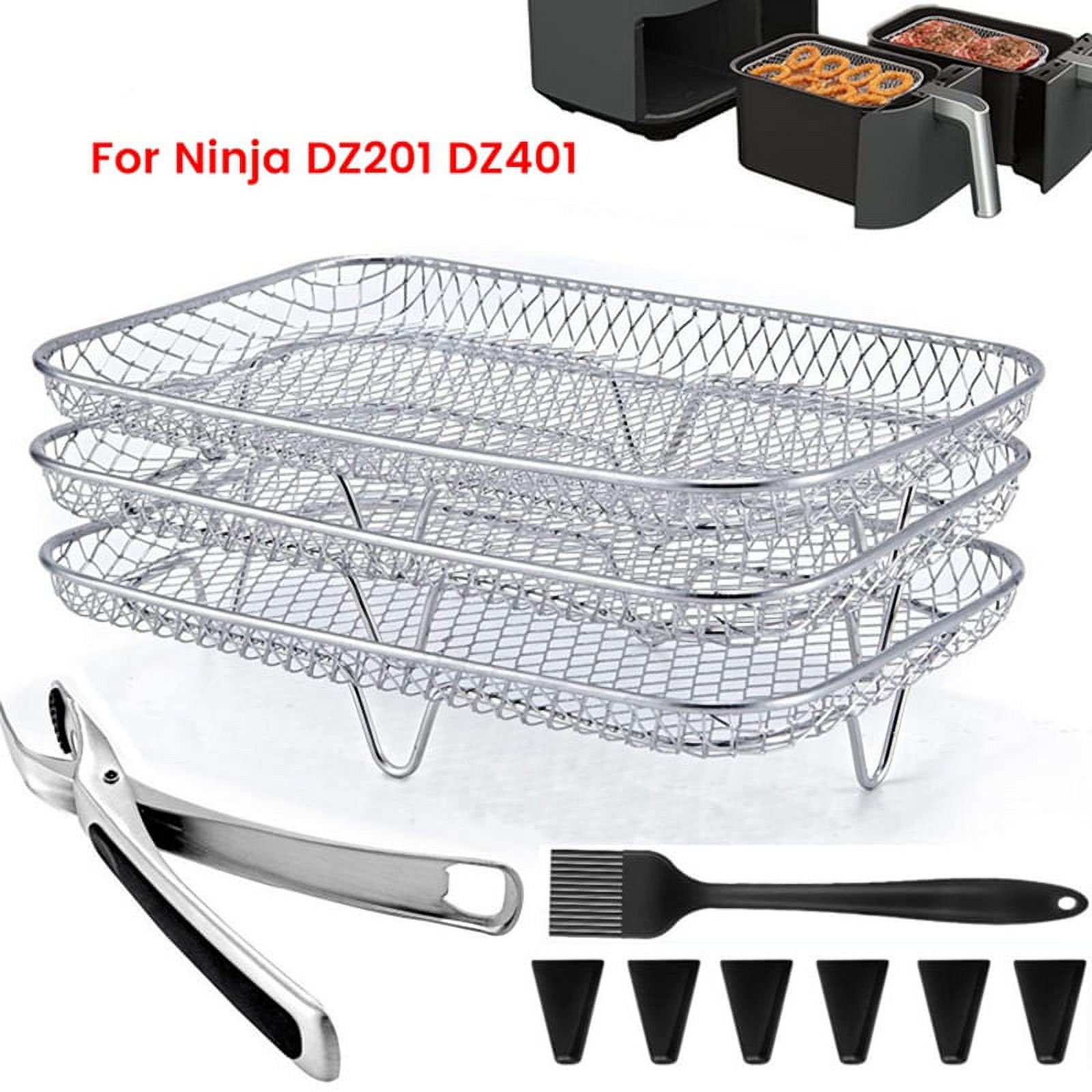 Air Fryer Rack Stainless Stackable Grid Grilling Rack for Ninja DZ201