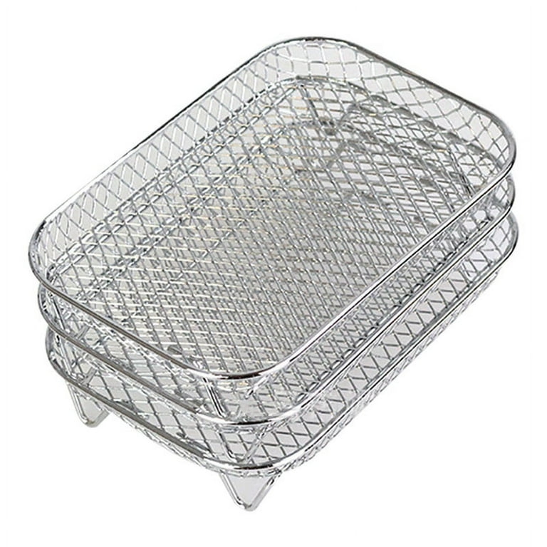 Air Fryer Rack for Ninja Dual Air Fryer, 3-Layer Food Dehydrator Rack Toast Rack Grill Air Fryer Accessories, Men's, Size: One size, Silver