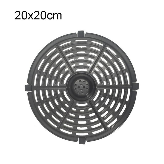 Air Fryer Replacement Grill Pan 8-inch Non-Stick Crisper Plate for Multi-Function Cooking Dishwasher Safe Carbon Steel Fry Pan with Handle