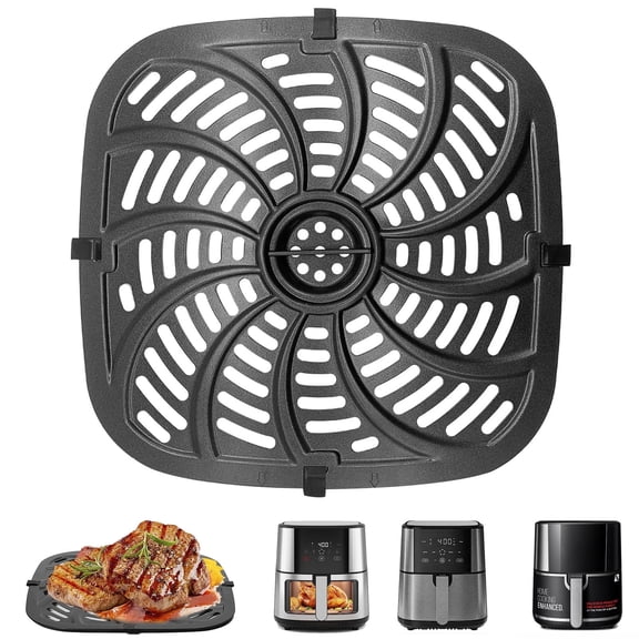 Air Fryer Grill Pan for Chefman Easy View 8 Qt TurboFry 8 Qt 4-in-1 Air Fryer, Air fryer Accessories Replacement Tray Rack Parts Grill Crisper Plate