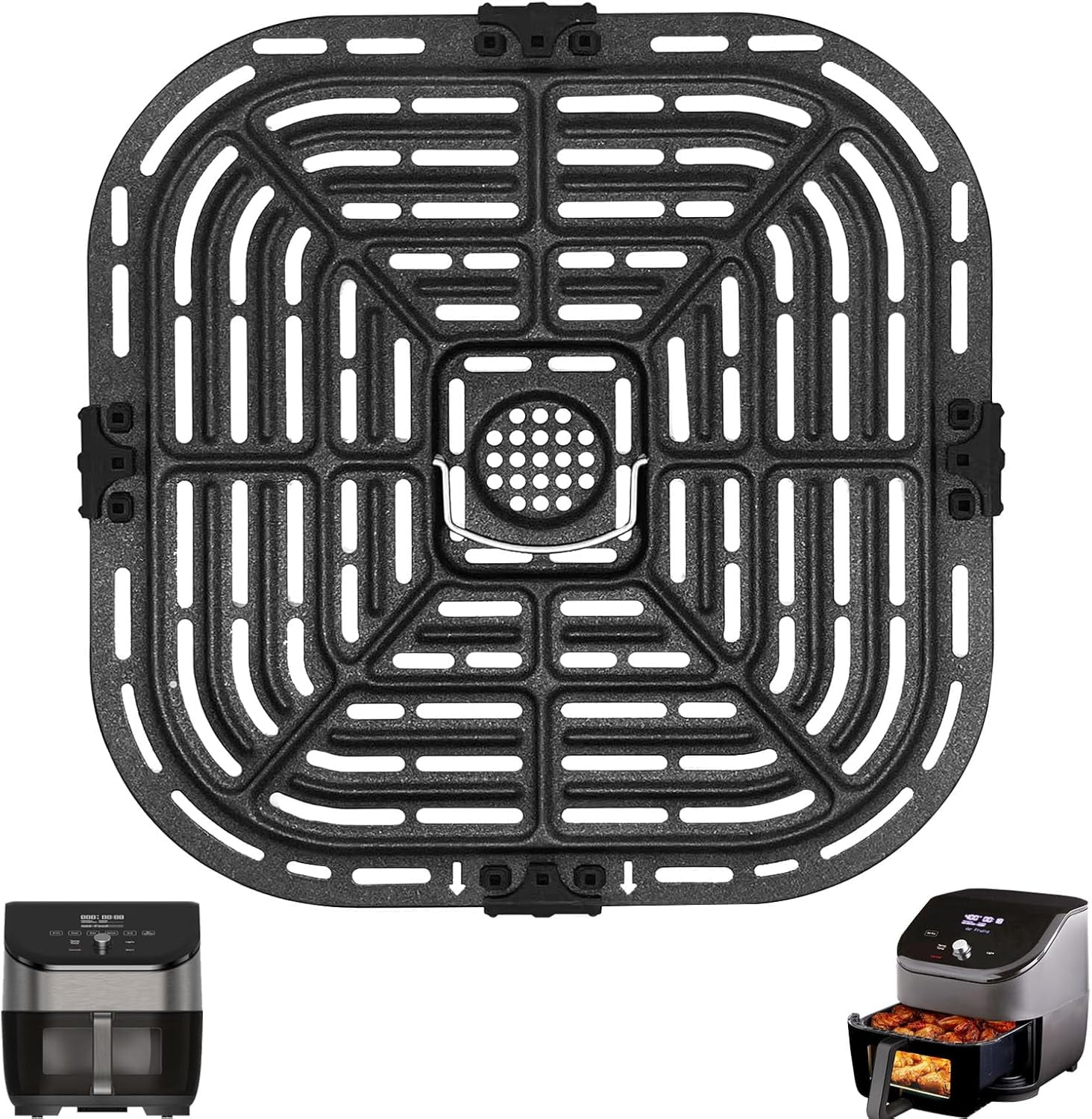 Air Fryer Replacement Tray for Instant Vortex Plus 6QT instant pot vortex plus 6QT Clear Cook Air Fryer, Original Air Fryer Accessories Grill Pan Plate Crisper Plate Rack Parts,Dishwasher Safe