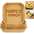 thumbnail image 1 of Air Fryer Sheets Liners for Ninja AG301 Grill, AF141, Cosori Air Fryer, 9 Inch Square Air Fryer Parchment Paper Filters for 5 to 8 Qt Basket, Ninja Foodi Grill Accessories (Set of 100), 1 of 1
