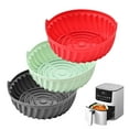 thumbnail image 1 of Air Fryer Silicone Bakeware, Oven Baking Tray, Round Reusable Air Fryer Silicone Liners, Green, 7.48inch, 1 of 7