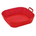thumbnail image 1 of Air Fryer Silicone Basket Red Reusable Silicone Air Fryer Liners Grade Silicone Baking Mat for Home Cooking Great Gift for Home Cooks, 1 of 5