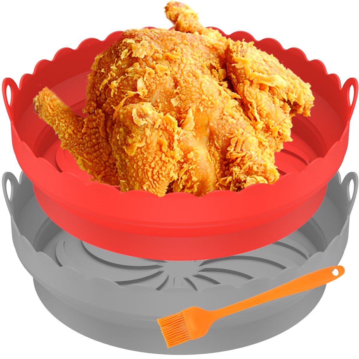 Air Fryer Silicone Liner with Handle Air Fryer Silicone Pot Round