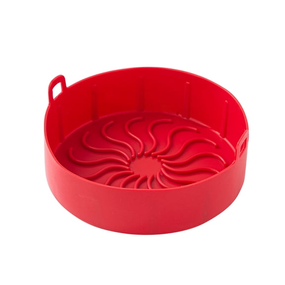 Air Fryer Silicone Liner, Reusable and Easy to Clean Inner Pot for Cooking and Baking with Non Stick Release 7x3Inch Red