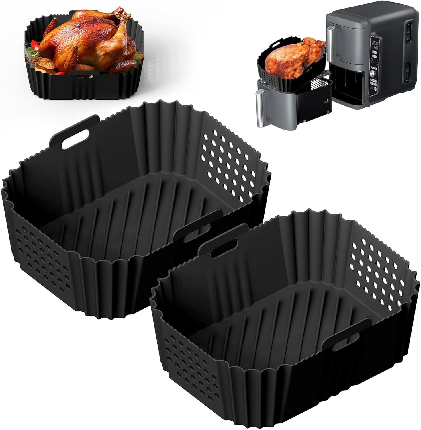 GWY Ersatz Grillrost Für Ninja SL401 DoubleStack XL Luftfritteuse – Edelstahl Rost 21,6x18,3x4,6 Cm