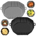 thumbnail image 1 of Air Fryer Silicone Liners Non Stick For Oven & Microwave 2Pcs Pot Replacement Of Parchment Paper Liners For 3.6 To 8 Small Dish Rack Grill Pan Casserole Dishes For Oven Silicone Cake Pans For Baking, 1 of 5