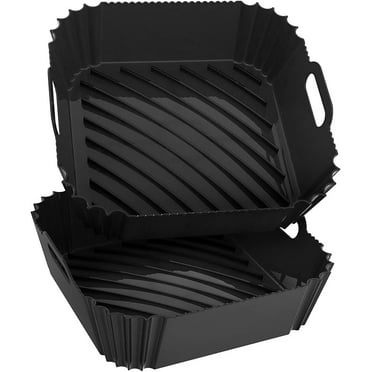 Air Fryer Silicone Liners Square 2 Pack 7.1 Inch Airfryer Liners 4-7 QT Reusable Air Fryer Liners Silicone Pot Oven Liner Baking Tray, Air Fryer Basket Silicone Mat Bowl Air Fryer Accessories Kitchen