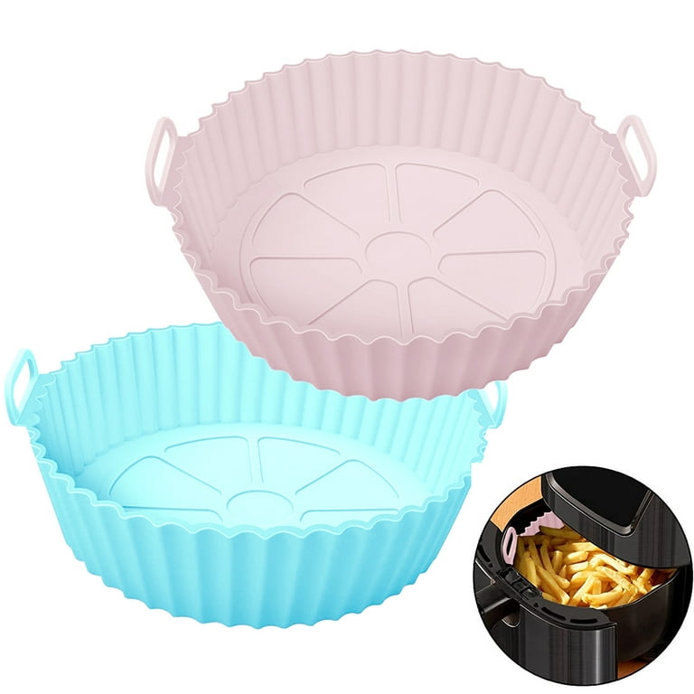 1/2pcs Air Fryer Silicone Pot; Reusable Air Fryer Liners; Silicone Air Fryer  Basket; Food Safe Air Fryer Accessories (Light Blue)