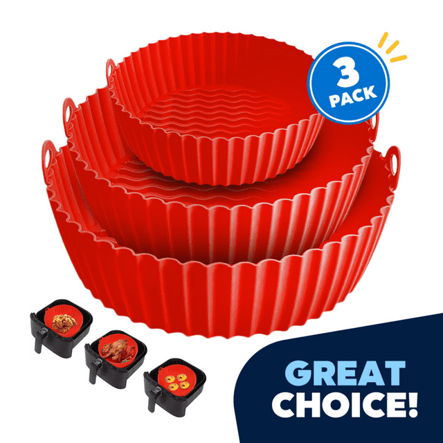 8.4” Air Fryer Silicone Pot, Heat Resistant, Safe for 5QT, Oven