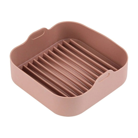 Air Fryer Silicone Pot,Reusable Air Fryer Silicone Basket,Heat Resistants Silicone Baking Pan Fryer Tray,Multifunctional Food Safe Air Fryers Oven Accessories,20.5x20.5x7cm