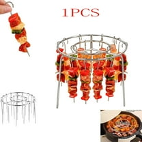Air Fryer Skewer Rack with Stainless Steel Skewers,2025 Air Fryer Rack Round,Air Fryer Skewer Stand,Round Vertical Grill Stand for 360°Even Cooking, No Flipping Needed,Kabob Maker for Kitchen