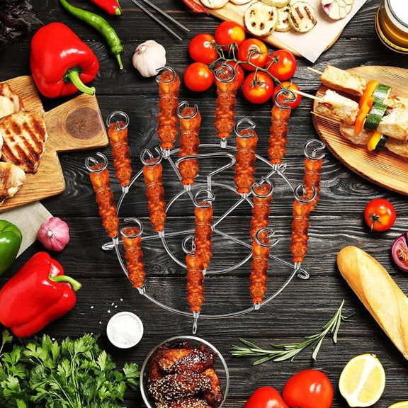 Air Fryer Skewer Stand - Stainless Steel Vertical Skewer Holder for Grilling Kabobs, for Air Fryer Accessories