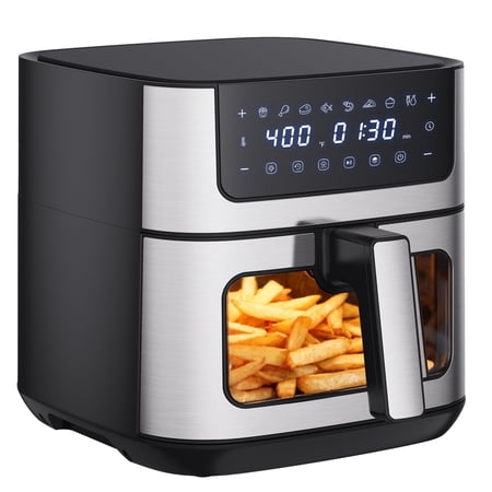 Air Fryer, Taoset 6.34-Quart 8-in-1 Digital Airfryer, 24H Delay Start & Keep Warm, Black