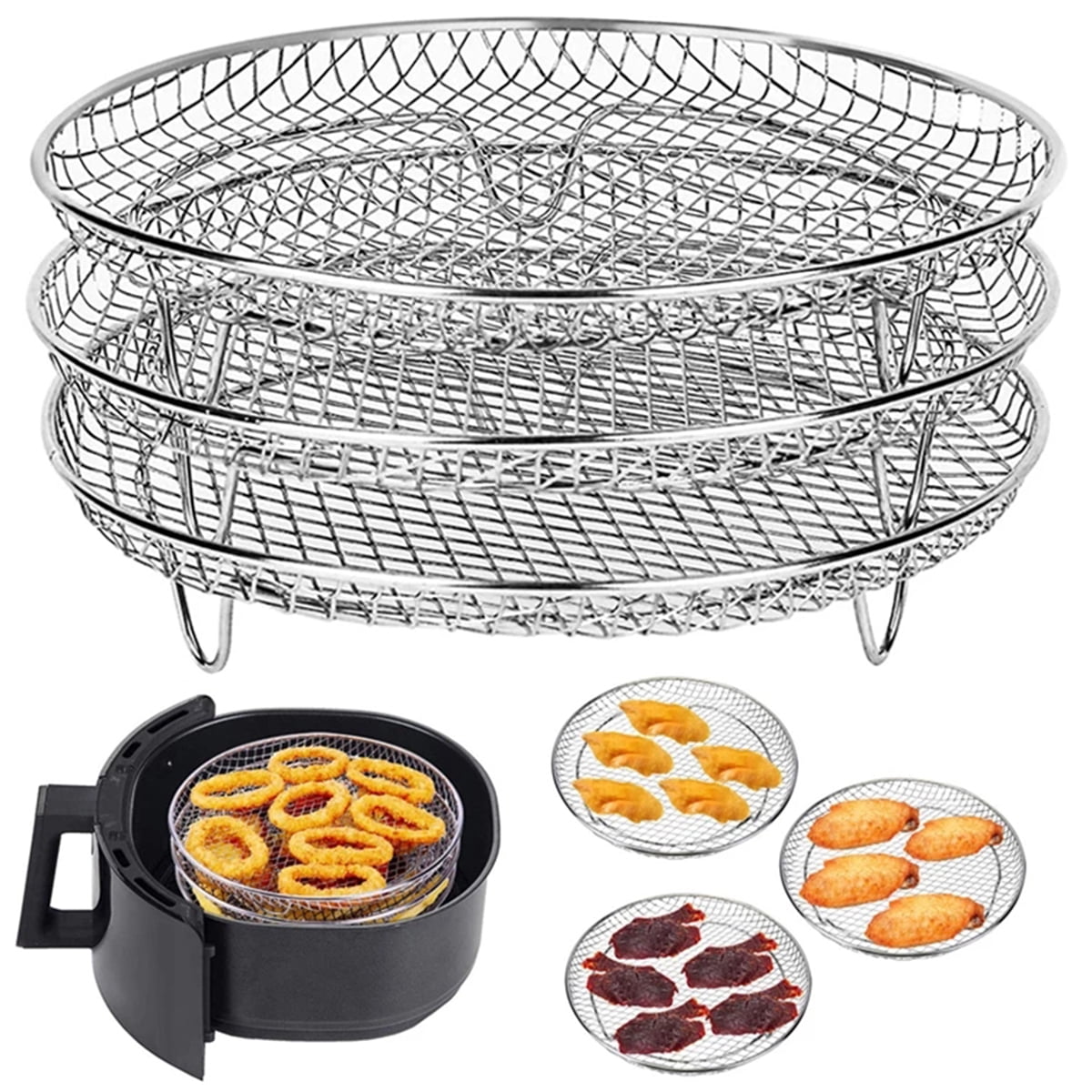 ROBOT-GXG Stainless Steel Dehydrator Rack 5-layer Air Fryer Stand Pressure  Cooker Accessories Replacement for Ninja Foodi 