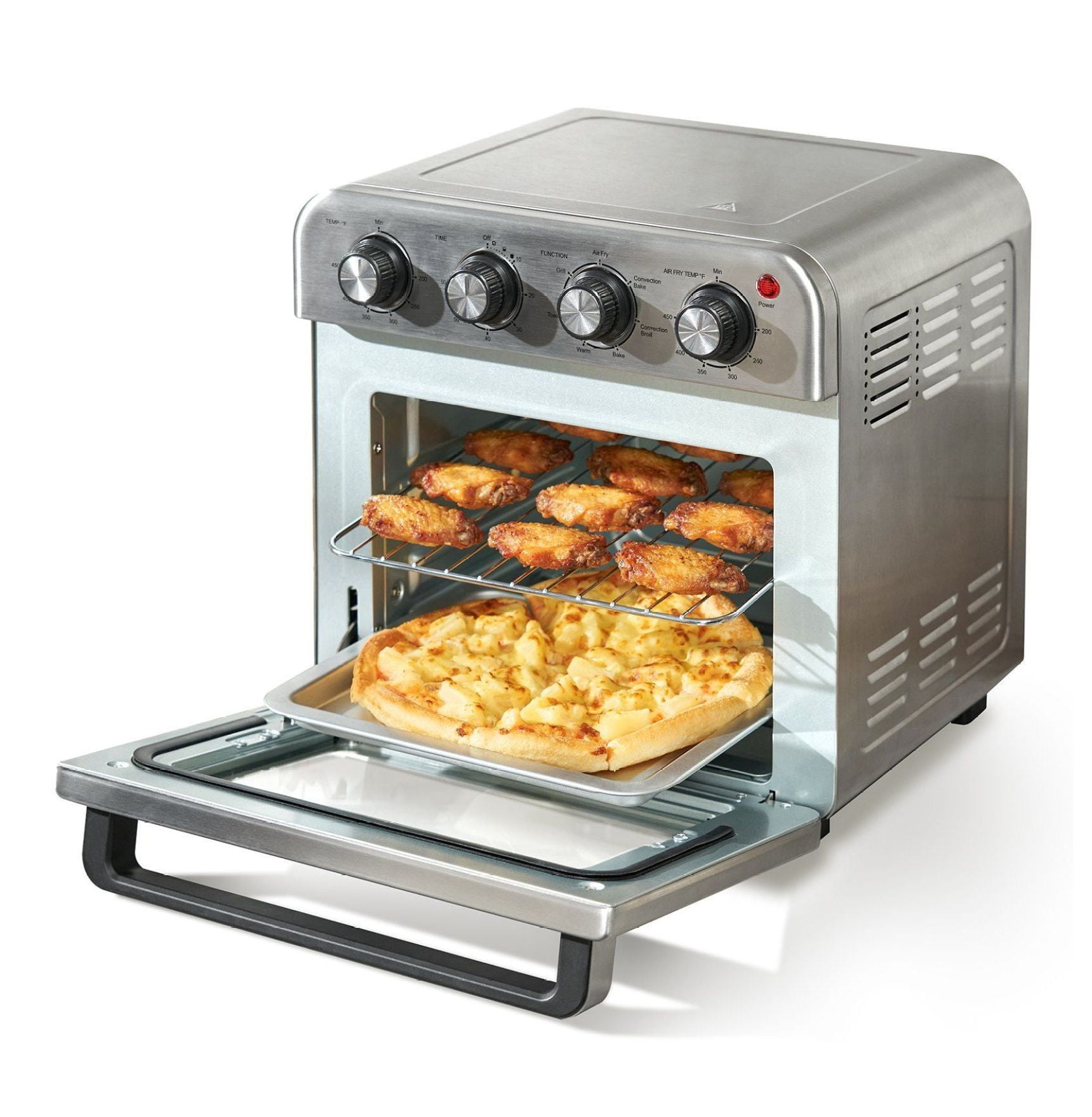 Air Fryer Toaster Oven 18L, 1700W Convection Oven Combo, 7-in-1 Countertop Oven with Grill, Pizza Pan & Gloves, 6-Slice Toast, 10-inch Pizza