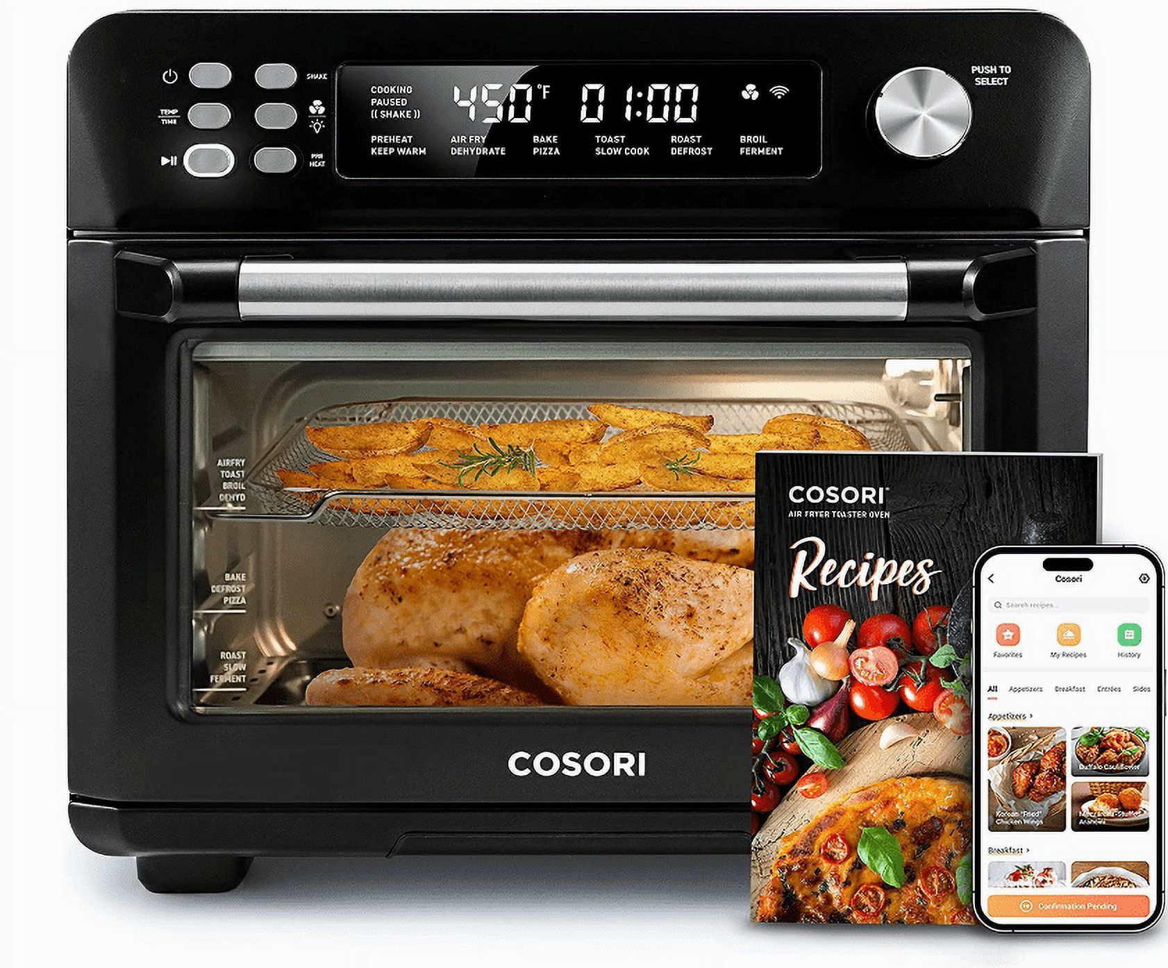 Air Fryer Toaster Oven 26.4QT, 12in1 Convection Ovens Countertop