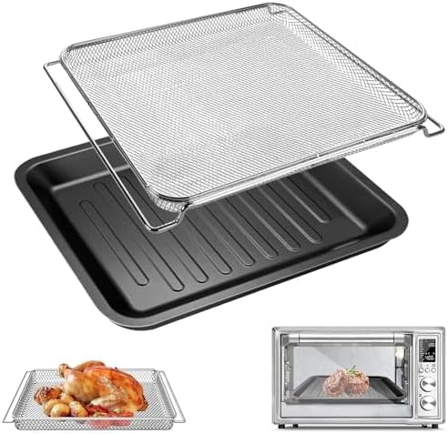 Air Fryer Toaster Oven Accessories for COSORI 32Qt 13 in 1 CS130-CFH CS130-AO 12 in 1 CO130-AO Air Fryer Toaster Oven, Air Fryer Replacement Parts Basket Rack Grill Pan Plate Crisper Plate Tray