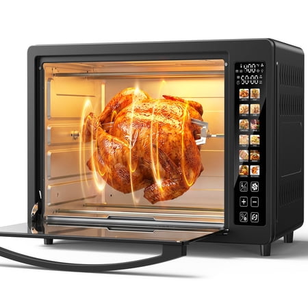 Patbrela 35 QT Super-Large Digita Toaster Oven Air Fryer, 360° Rotisserie Whole Roast,12 One-Touch